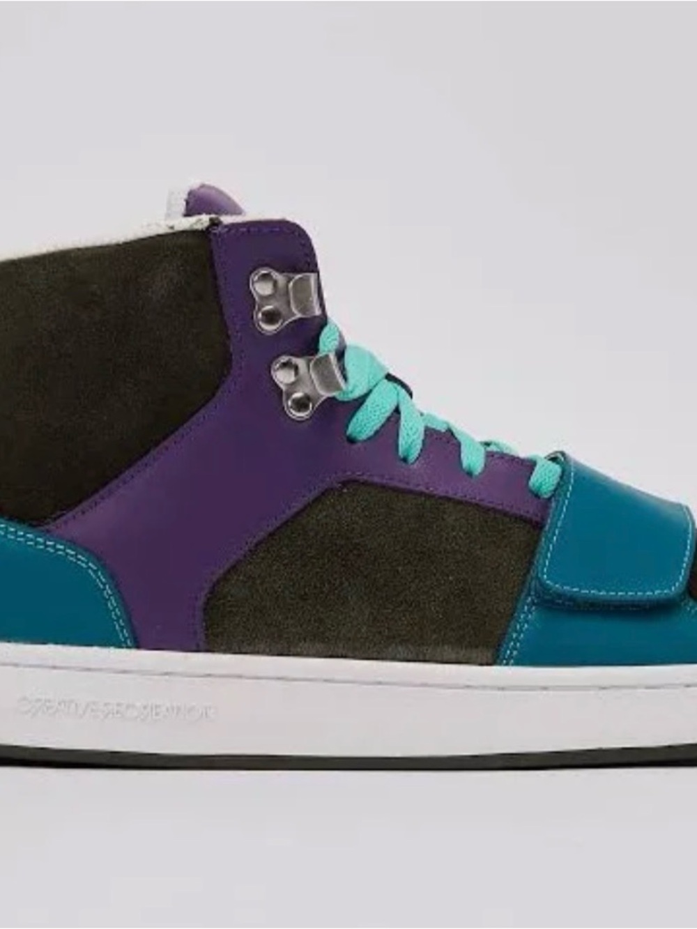 Creative Recreation Teal Purple Black High-Top Athletic Sneakers